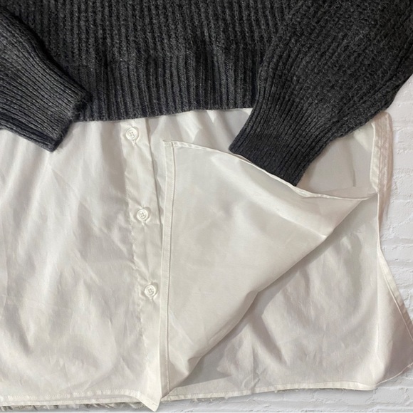 H by Halston Grey Knit Layered Sweater - Picture 3 of 3